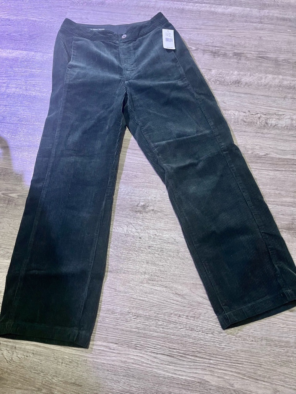 Ag Adriano Goldschmmied Dark Green Corduroy Wide Leg Pants